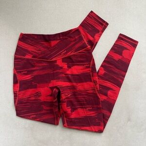 Alphalete Red Camo V Waistband Leggings Size S